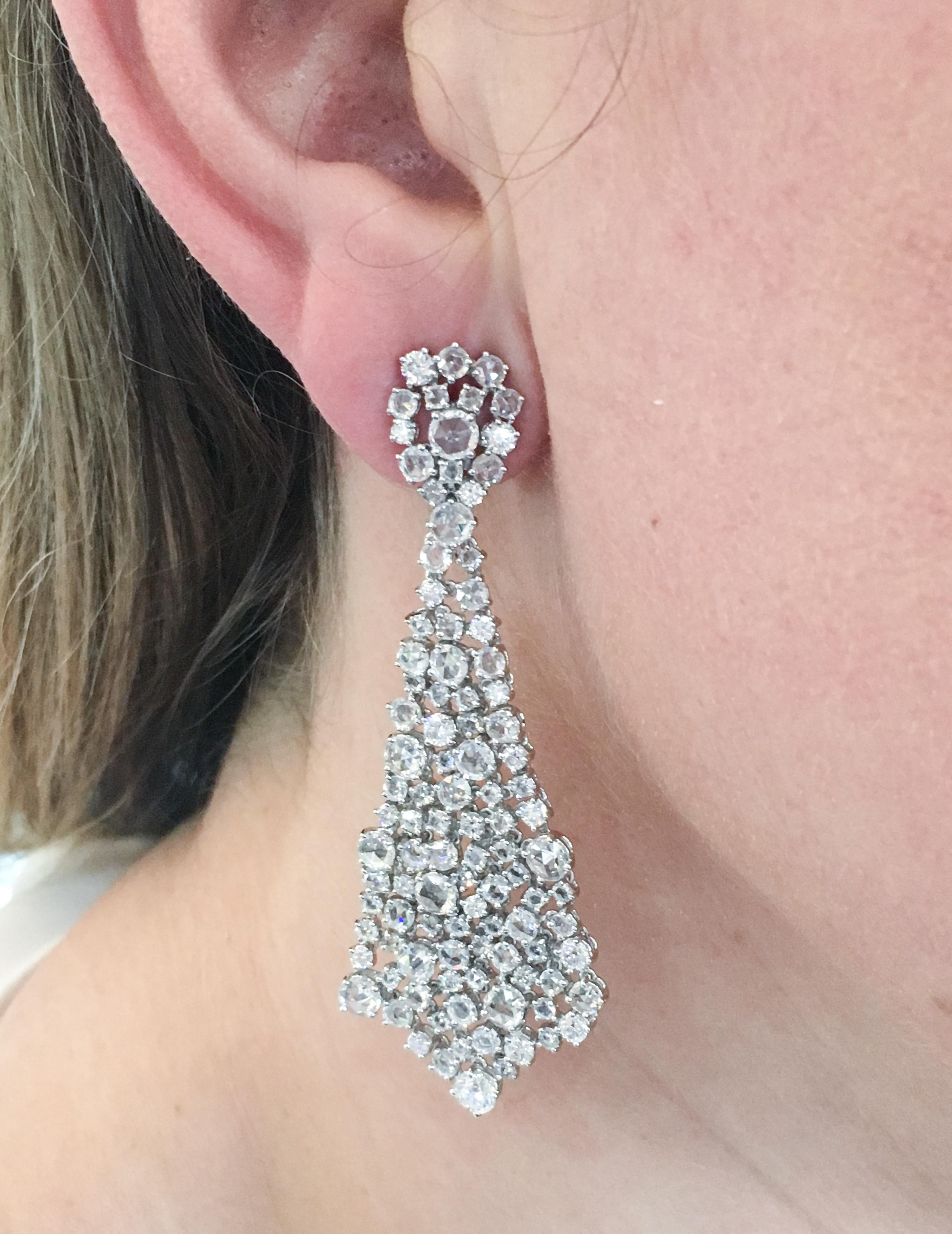 Diamond Chandelier Earrings In Excellent Condition In Greenwich, CT