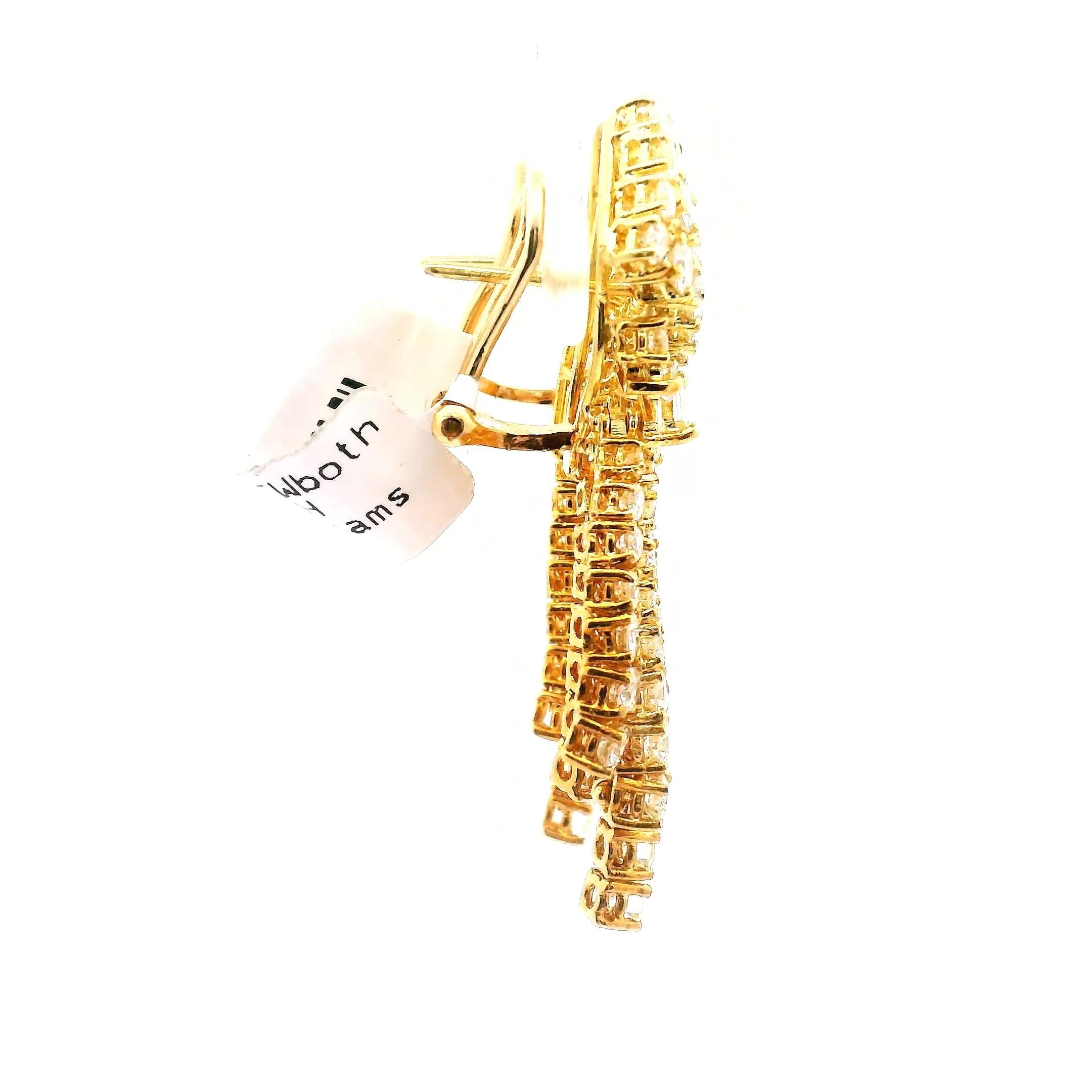 Boucles d'oreilles chandelier - Diamant en vente 3