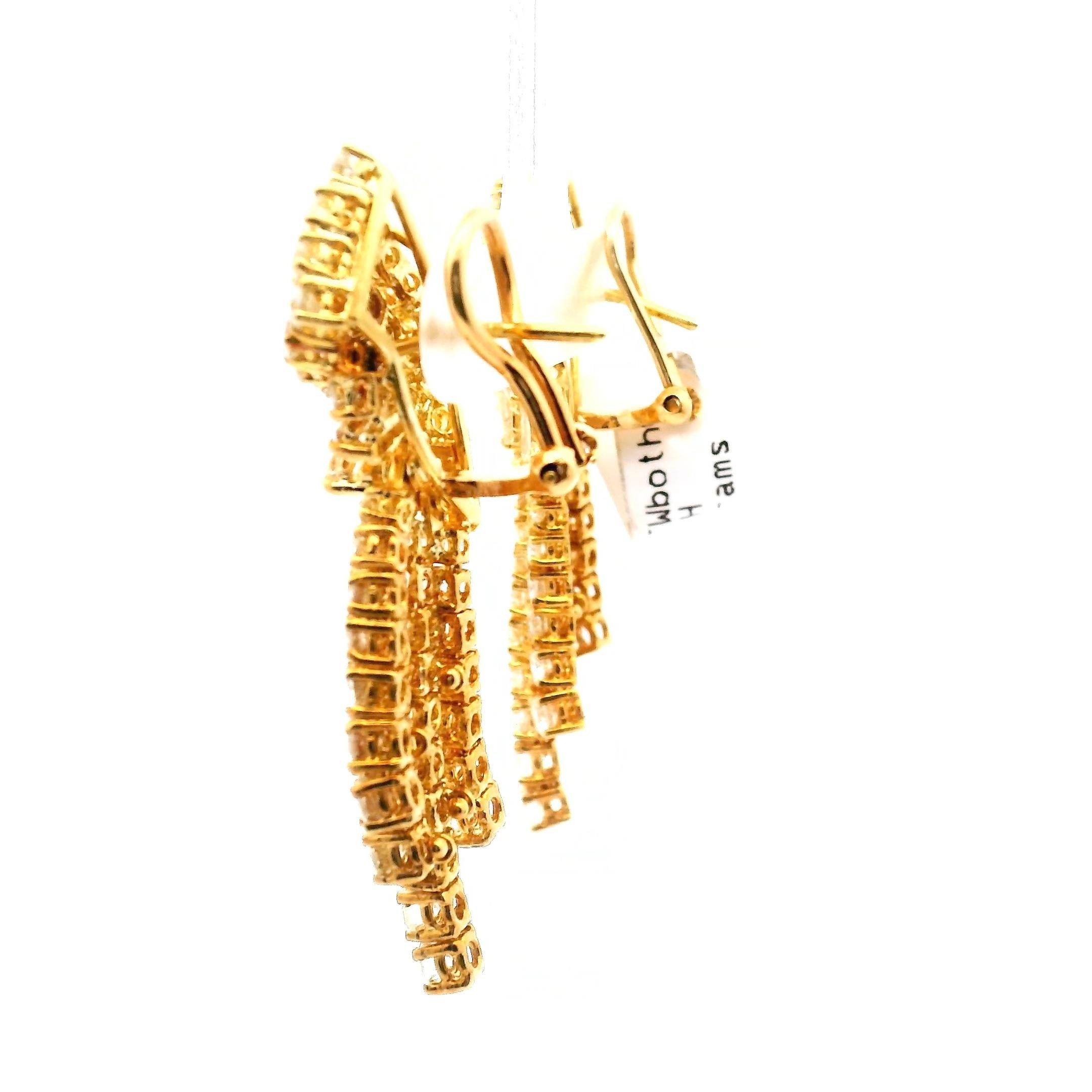 Boucles d'oreilles chandelier - Diamant en vente 4