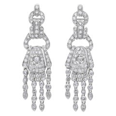 Diamond Chandelier Earrings in 18k White Gold