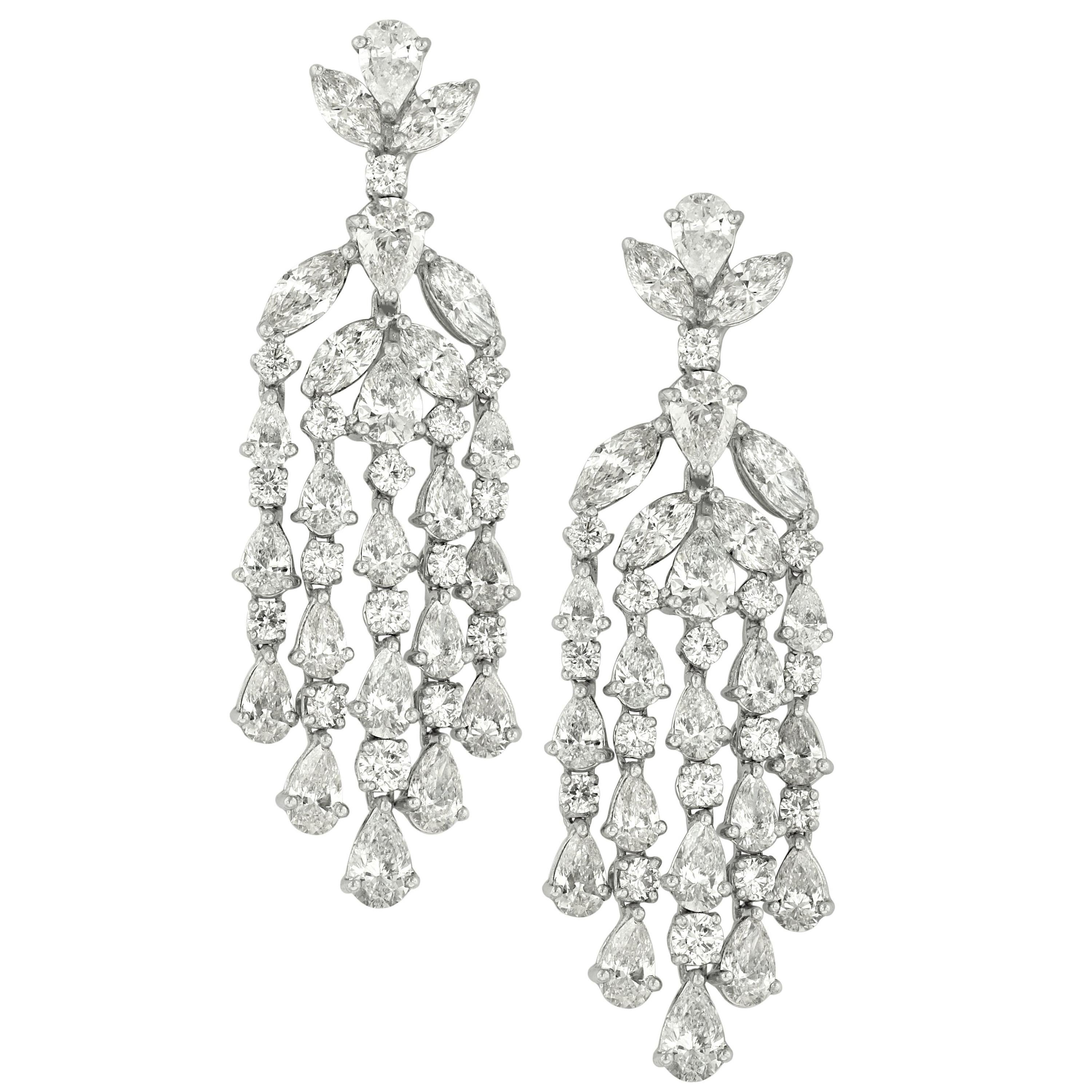 Cartier Diamond Platinum Chandelier Earrings For Sale at 1stDibs cartier chandelier earrings