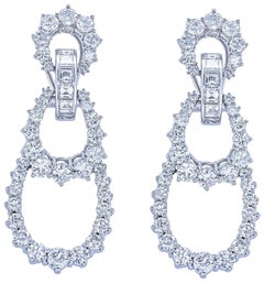 Diamond Chandelier Earrings in White Gold