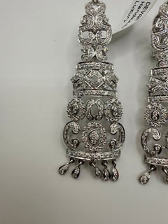 Diamond chandelier earrings long 18KT gold