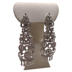 Diamond chandelier earrings long 18KT gold