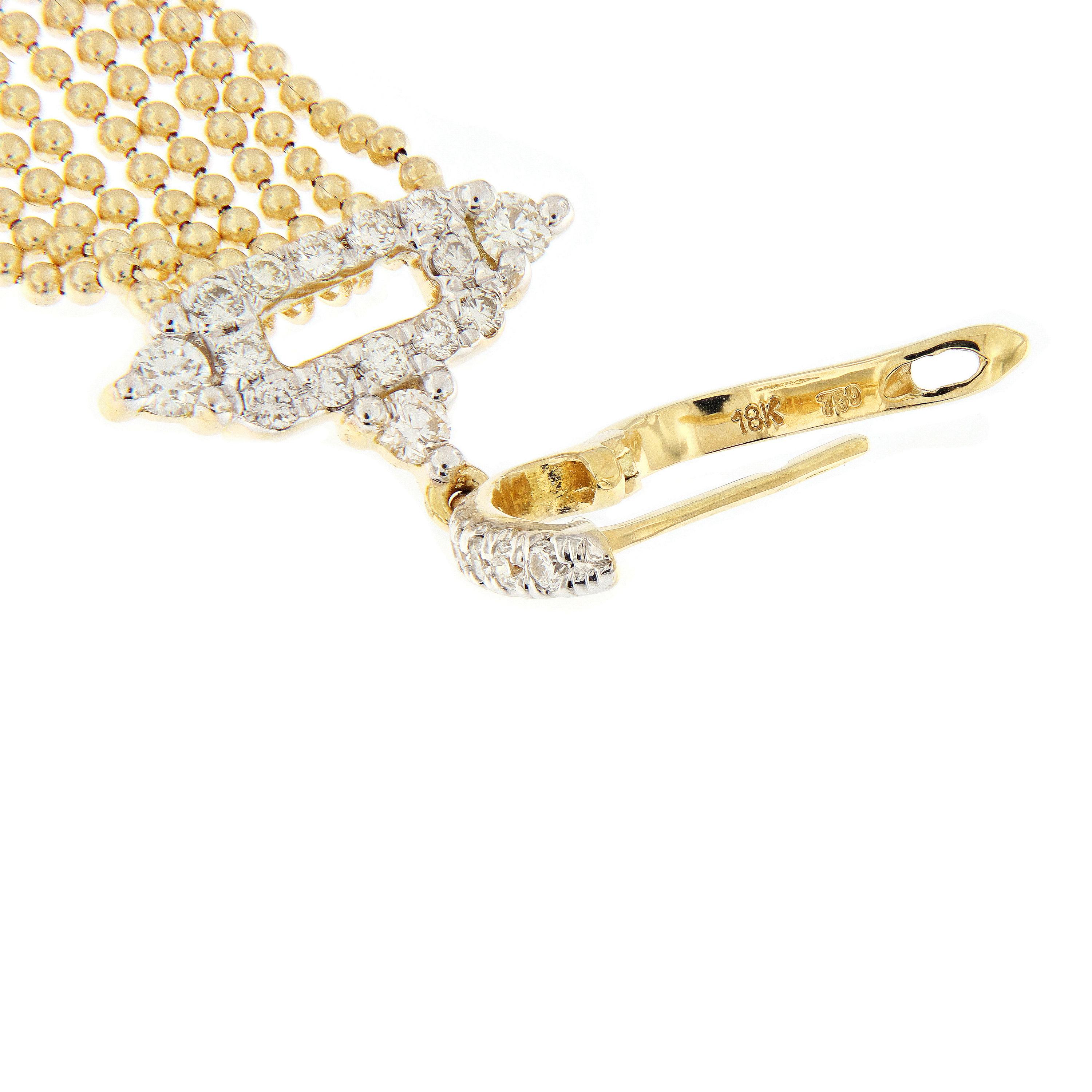 Art Deco Diamond Chandelier Gold Earrings