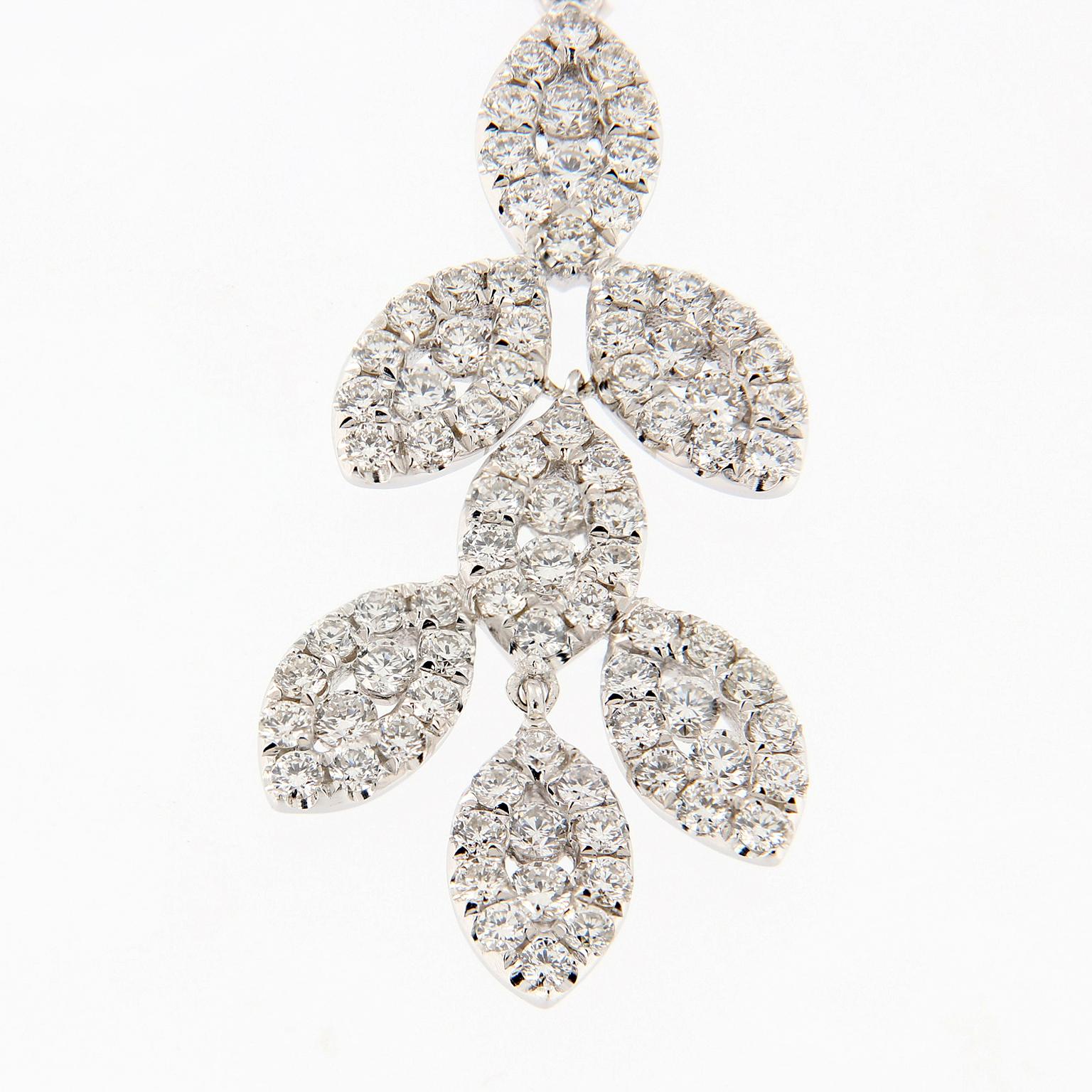 Women's Diamond Chandelier 18 Karat White Gold Dangle Earrings