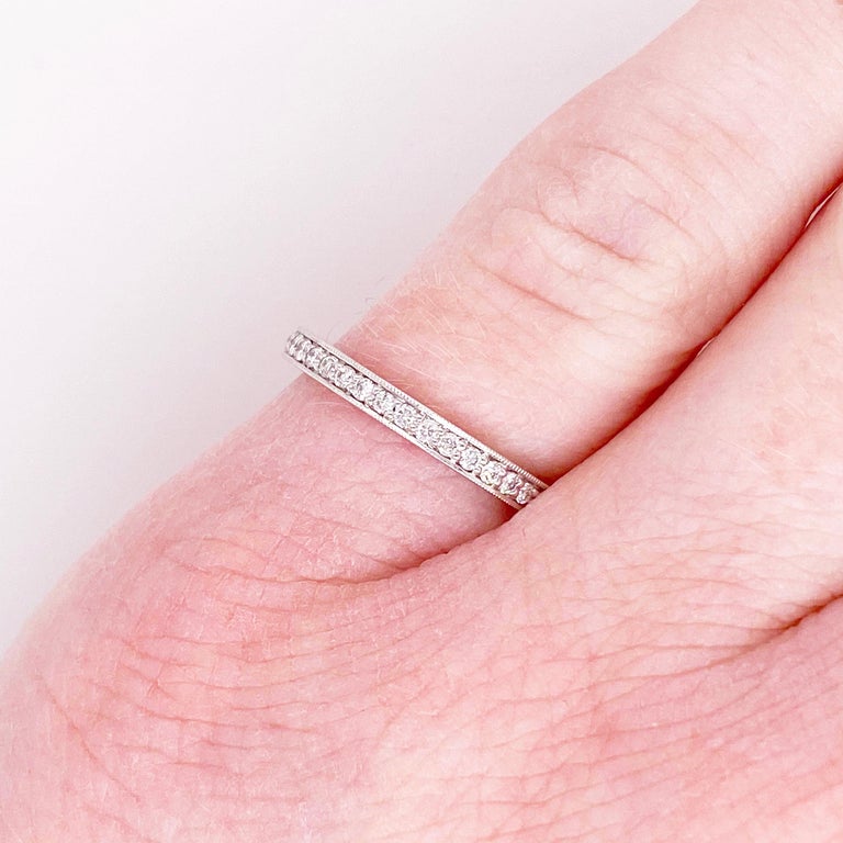 For Sale:  Diamond Channel Band, White Gold, .20 Carat Ring, Wedding Band, Stackable Band 2