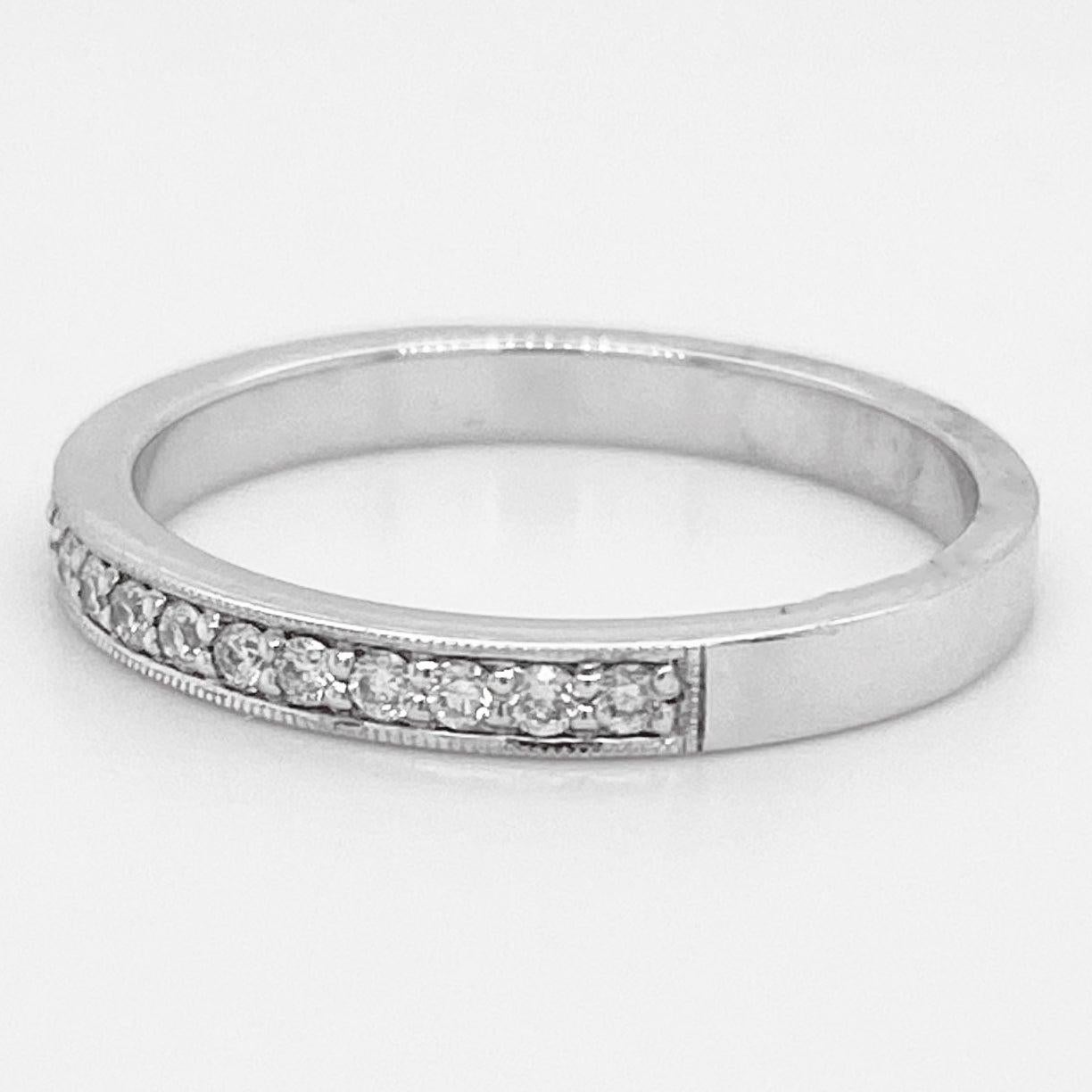 Im Angebot: Diamant-Kanalring, Weißgold, 0,20 Karat Ring, Ehering, Stapelbarer Ring () 3