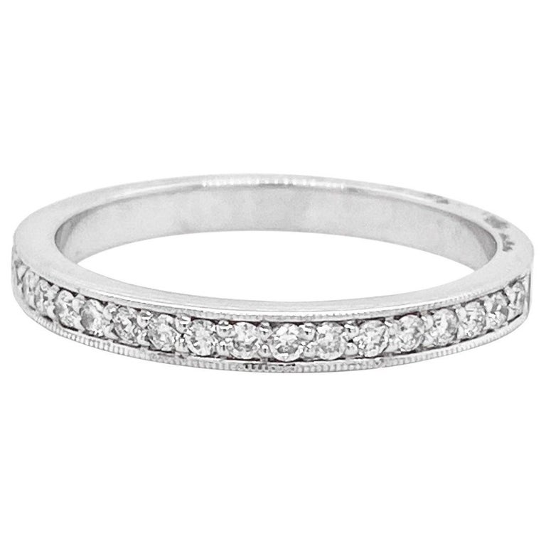 For Sale:  Diamond Channel Band, White Gold, .20 Carat Ring, Wedding Band, Stackable Band