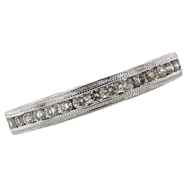 18 Karat White Gold Diamond Channel Band For Sale at 1stDibs