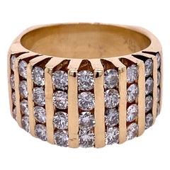Diamond Channel Set 18 Karat Yellow Gold Band Ring