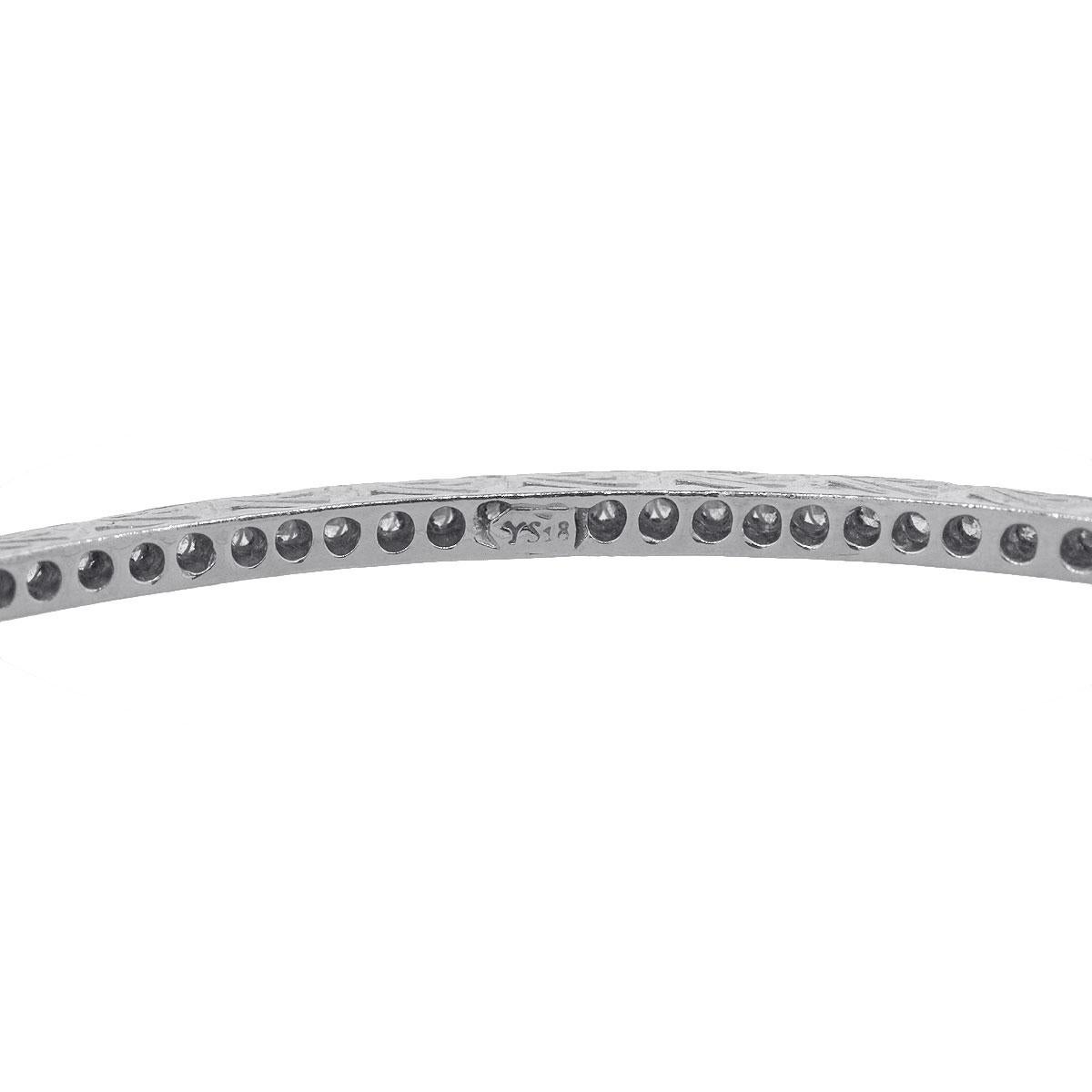 Round Cut Diamond Channel Set Bangle For Sale