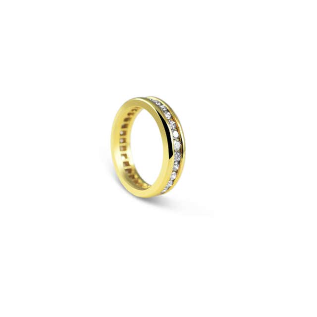 Channel-Set Ruby and Gold Eternity Band Ring at 1stDibs | channel set ...