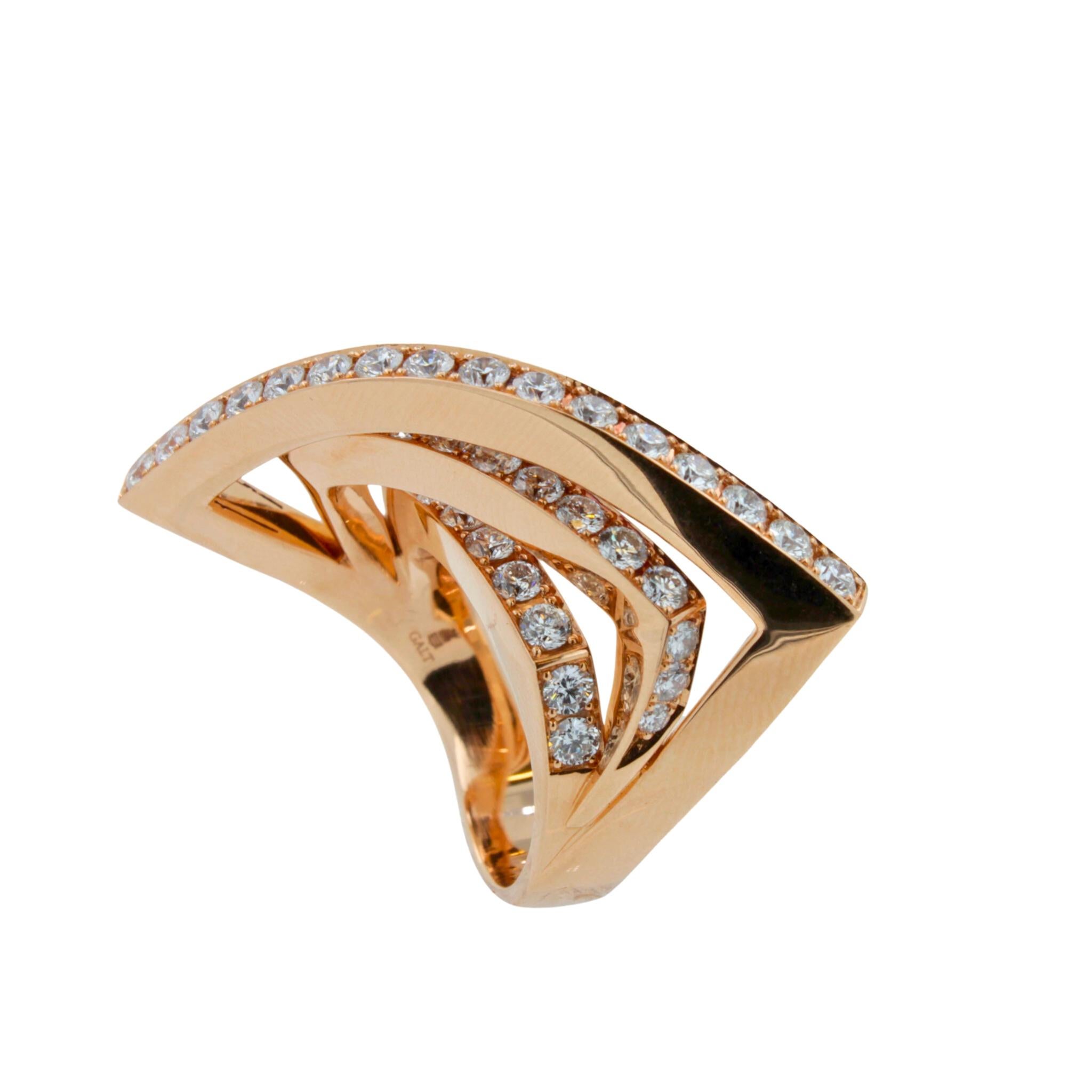 diamond ornate geometric 3d band ring