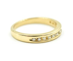 Diamond Channel Set of Wedding Band 14 Karat Yellow Gold