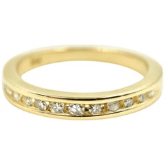 Diamant-Kanal-Set von Ehering aus 14 Karat Gelbgold