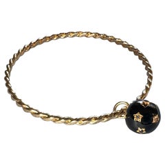 Diamond Star Armreif Schwarz Emaille - Celestial Charm Armband