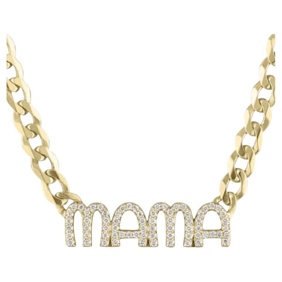 Diamond Charmers Chain 14K Gold Letter MAMA Necklace