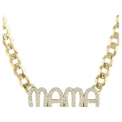 Diamond Charmers Chain 14K Gold Letter MAMA Necklace