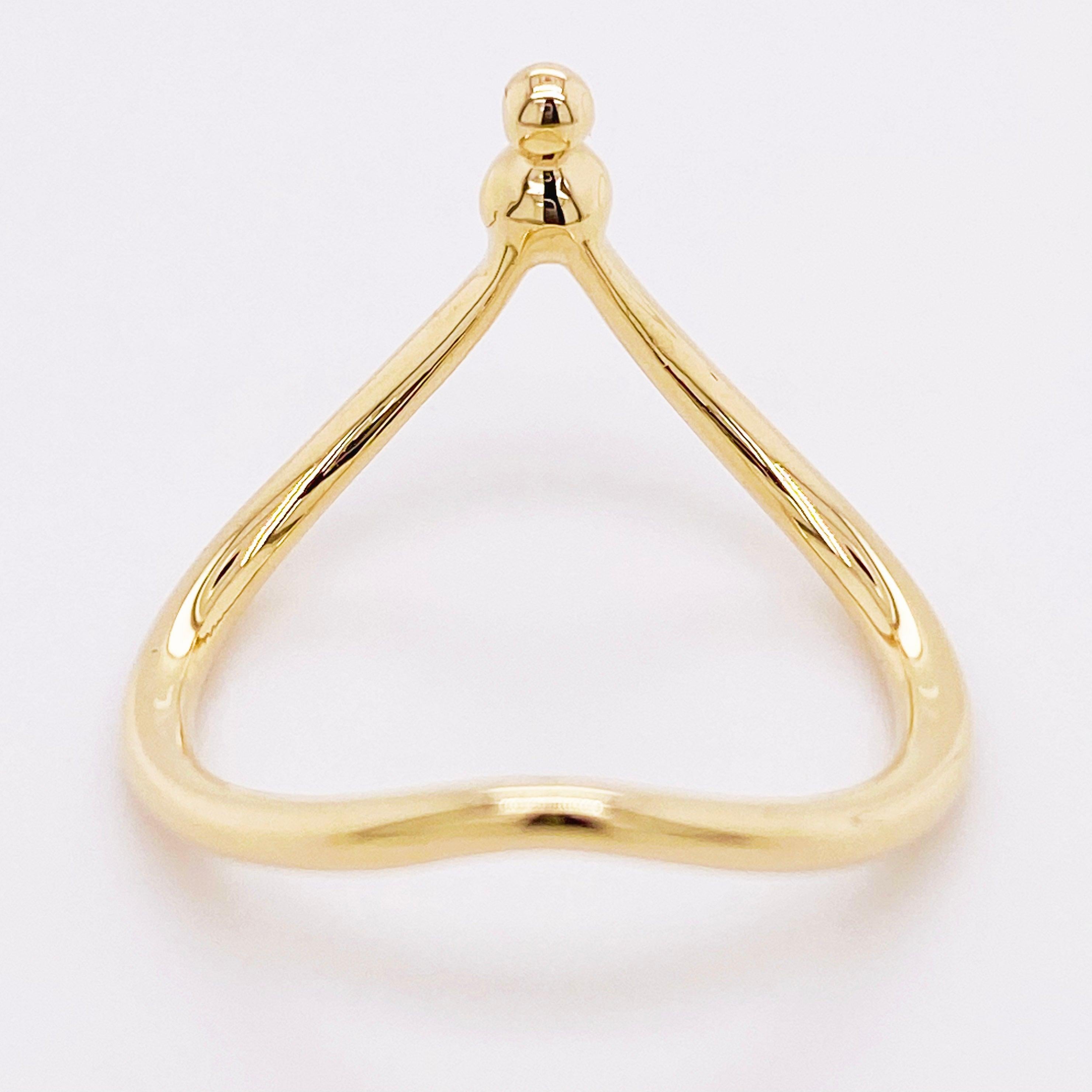 For Sale:  Diamond Chevron Ring, 14 Karat Gold Curved V Ring, Gabriel & Co. LR51827Y45JJ 4