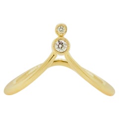 Diamond Chevron Ring, 14 Karat Gold Curved V Ring, Gabriel & Co. LR51827Y45JJ