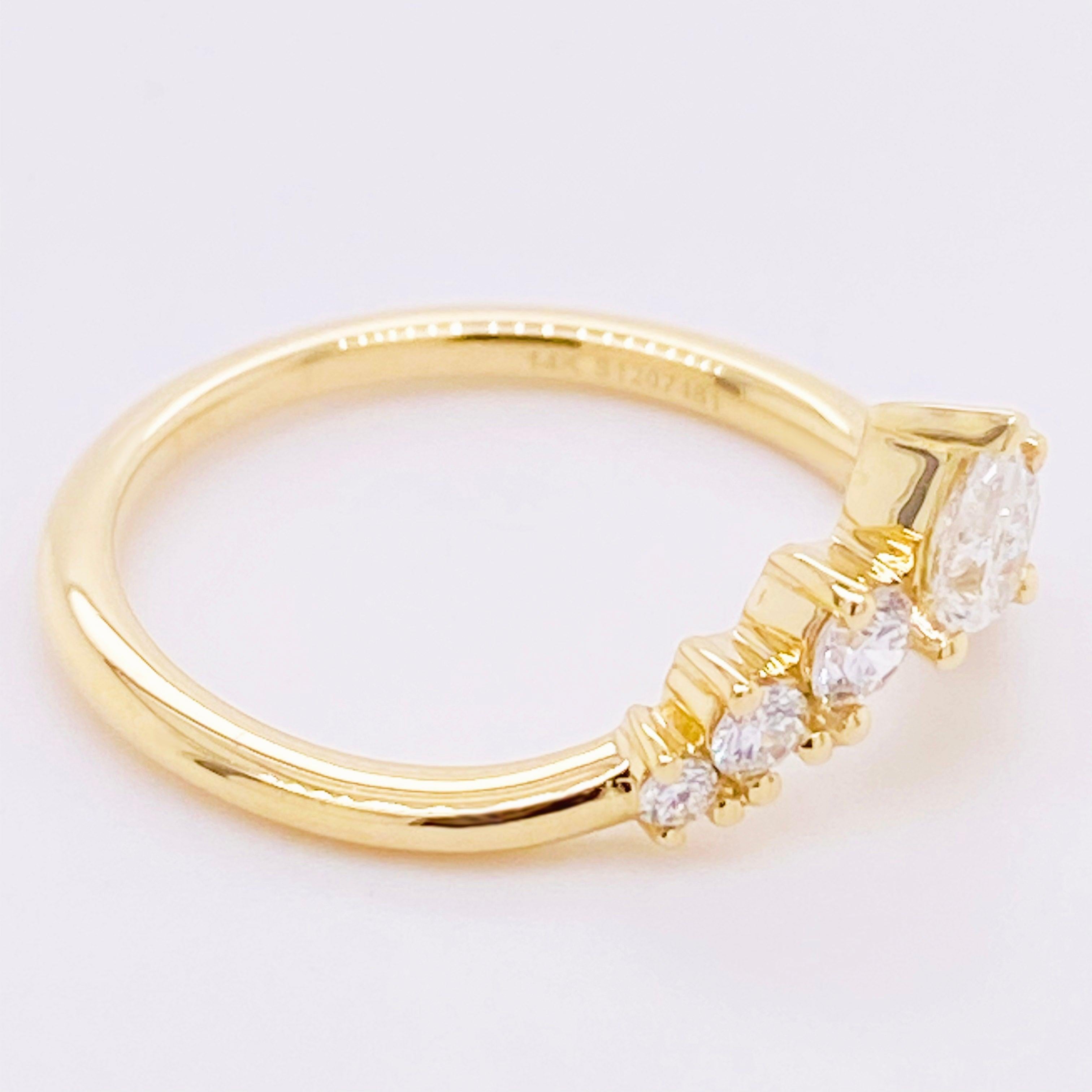 For Sale:  Diamond Chevron Ring, 14 Karat Gold Diamond Anniversary Band, AN15303Y44JJ 4