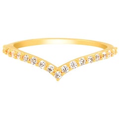 Diamond Chevron Ring in 14 Karat Gold, Diamond Engagement Ring