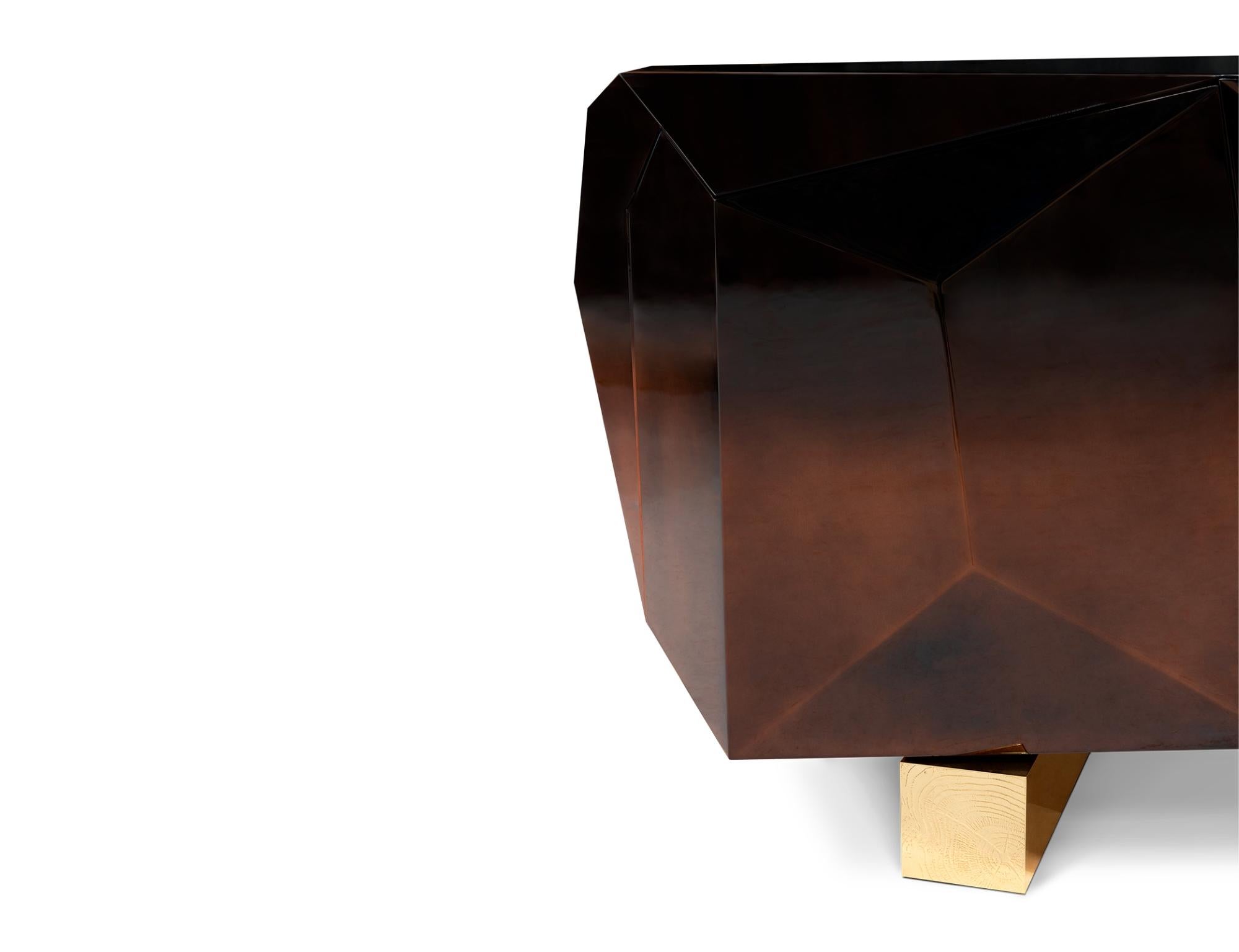 Diamant Schokoladen-Sideboard XL - Handgefertigtes Holz & Messing - Boca do Lobo (21. Jahrhundert und zeitgenössisch) im Angebot