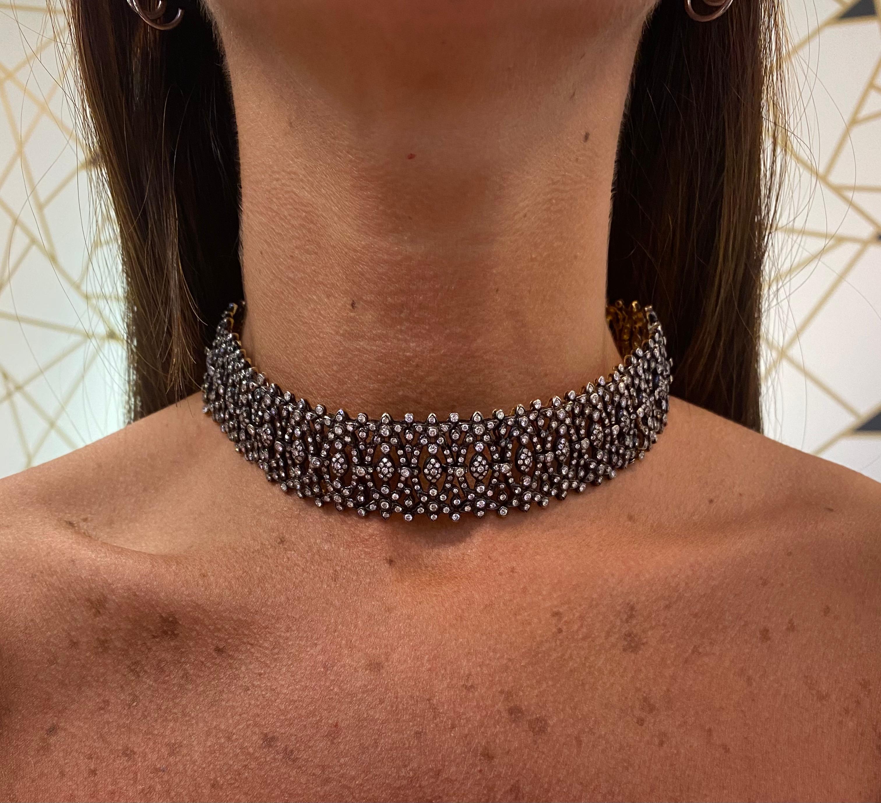 Diamond Choker In Excellent Condition For Sale In New York, NY