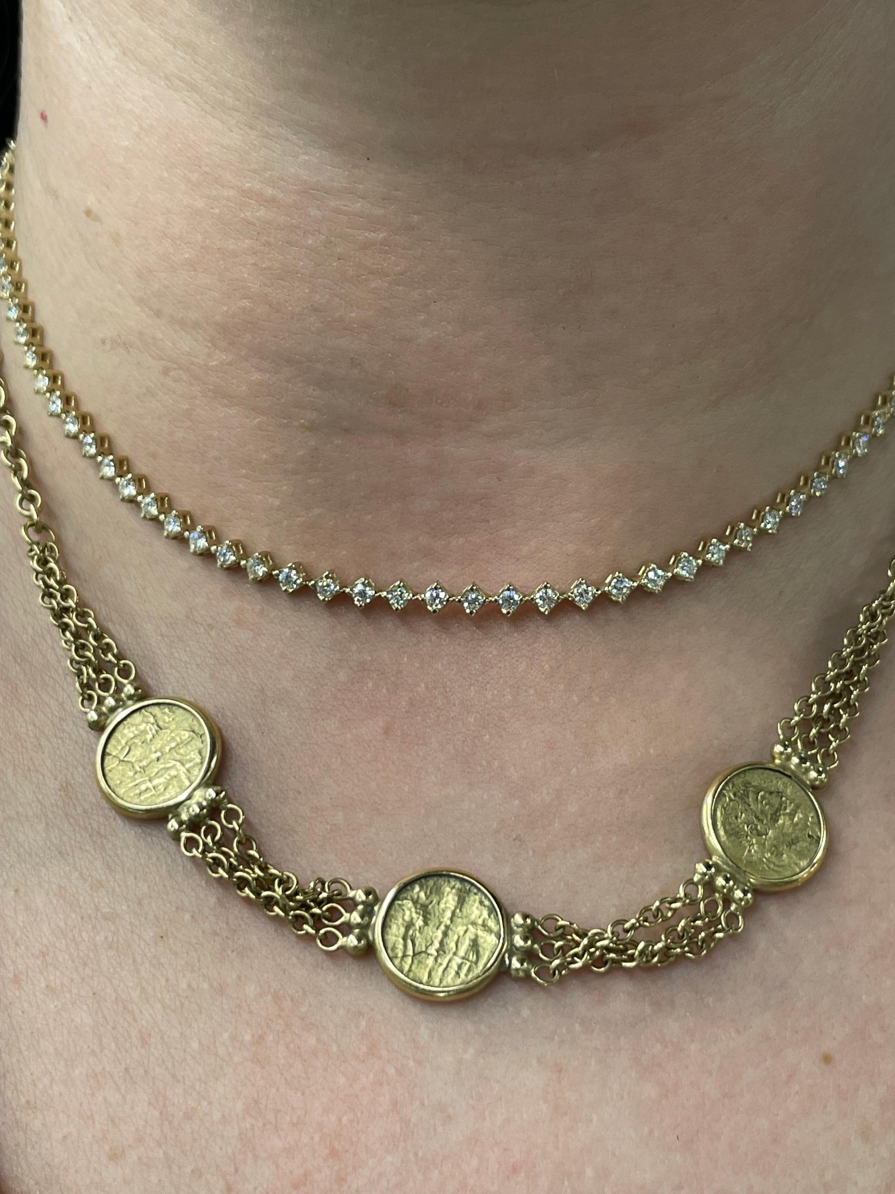 Diamant-Choker-Halskette aus 14 Karat Weißgold mit 1,52 Karat Diamant G-H VS2-SI1, verstellbar 12