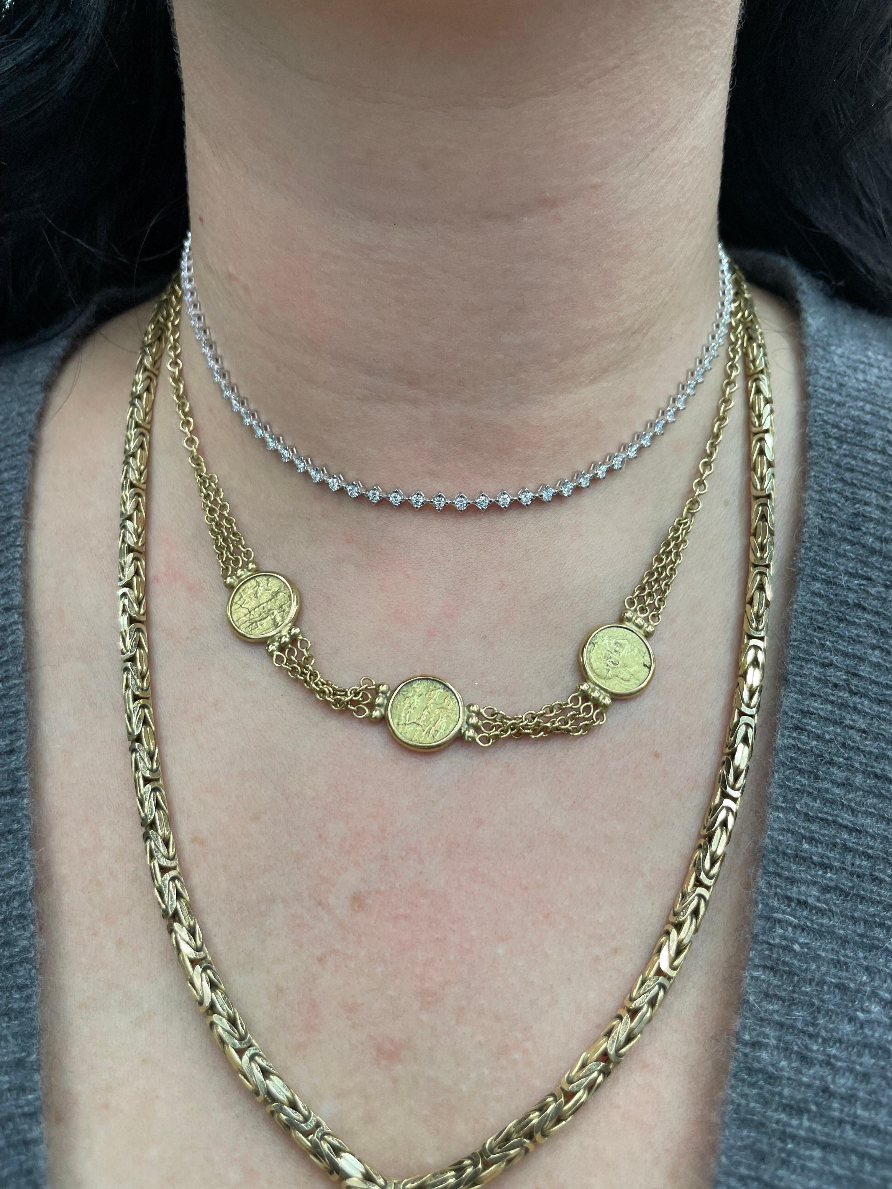 Diamant-Choker-Halskette aus 14 Karat Weißgold mit 1,52 Karat Diamant G-H VS2-SI1, verstellbar im Zustand „Neu“ in New York, NY