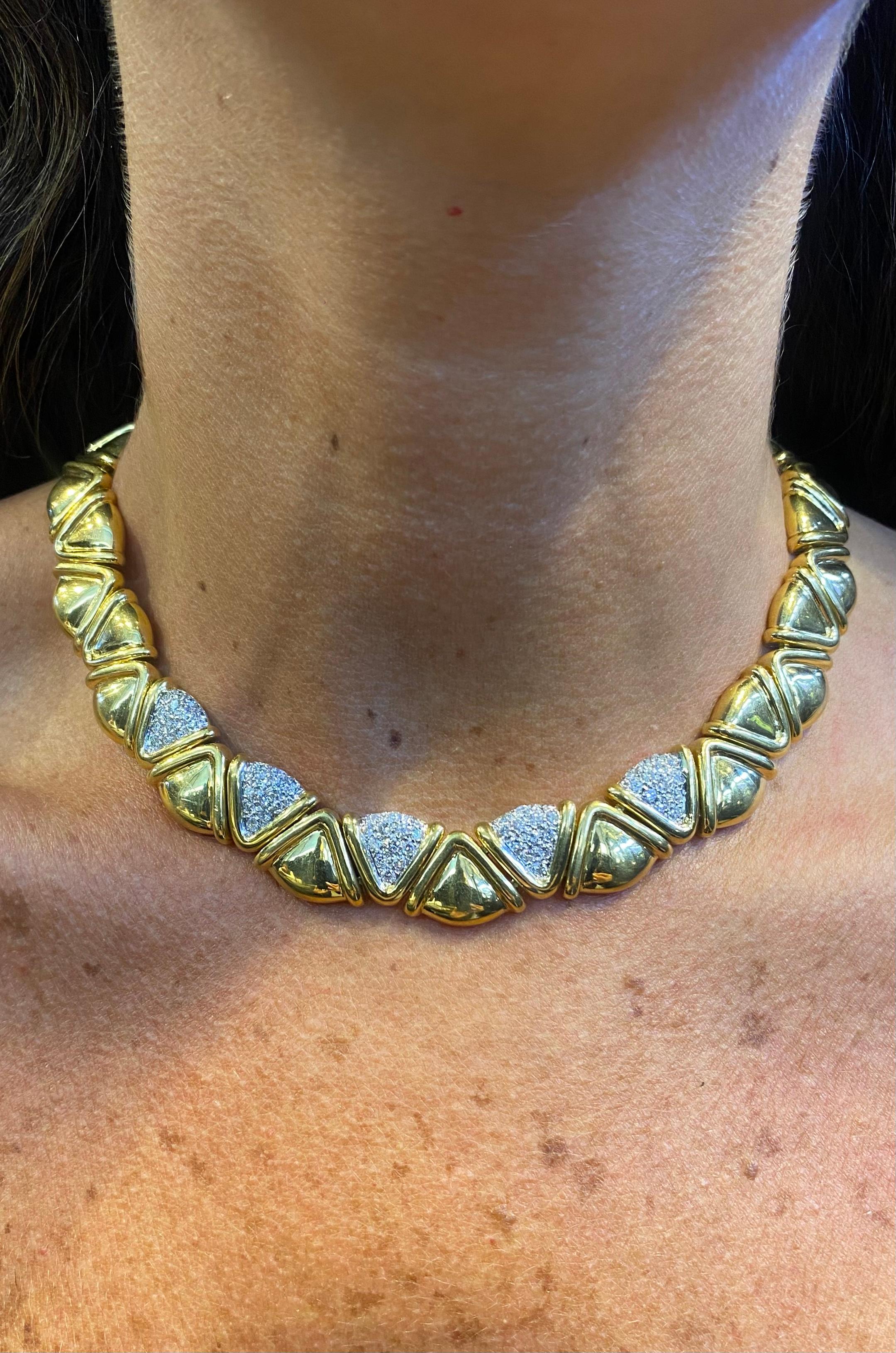 Round Cut Diamond Choker Necklace For Sale