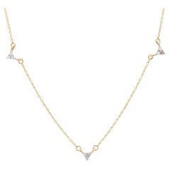 Minimalistische Diamantkette-Halskette aus 14 Karat Gelbgold