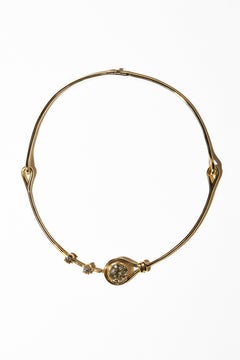 Collar gargantilla de diamantes en oro amarillo de 18k y diamantes de Maria Jose Jewelry