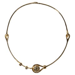 Collar gargantilla de diamantes en oro amarillo de 18k y diamantes de Maria Jose Jewelry