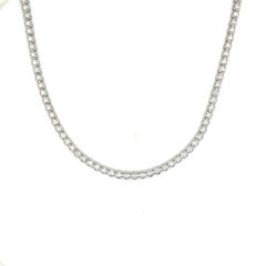 Collana Choker Tennis con diamanti 1,04 carati in oro bianco 14 carati regolabile
