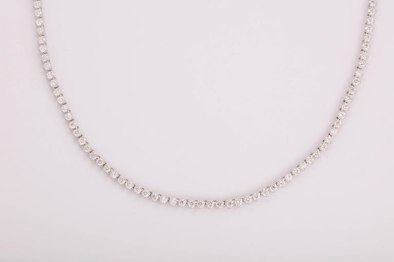 Diamond Choker Tennis Necklace For Sale at 1stDibs