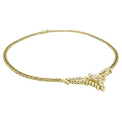 Diamond Choker Yellow Gold Necklace