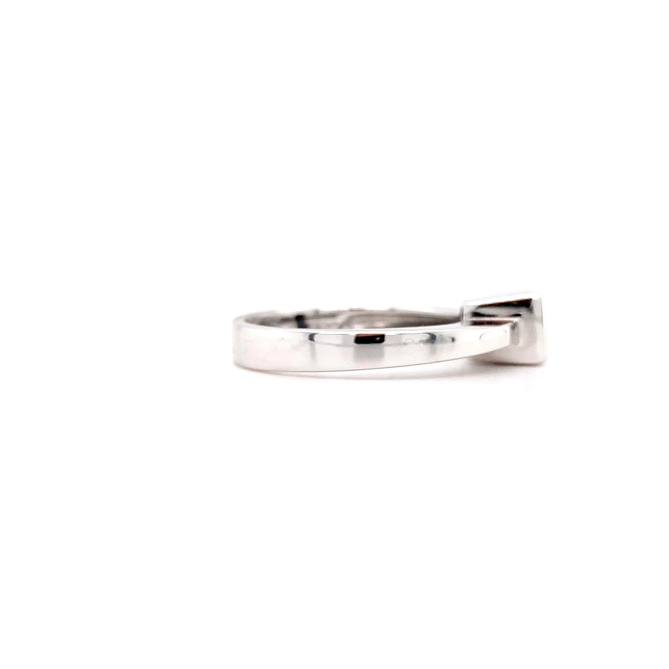 Diamond chunky illusion engagement ring in 14k white gold For Sale 2