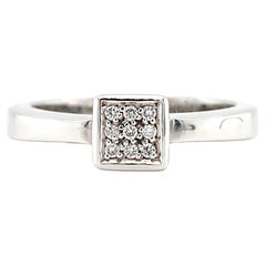 Diamond chunky illusion engagement ring in 14k white gold