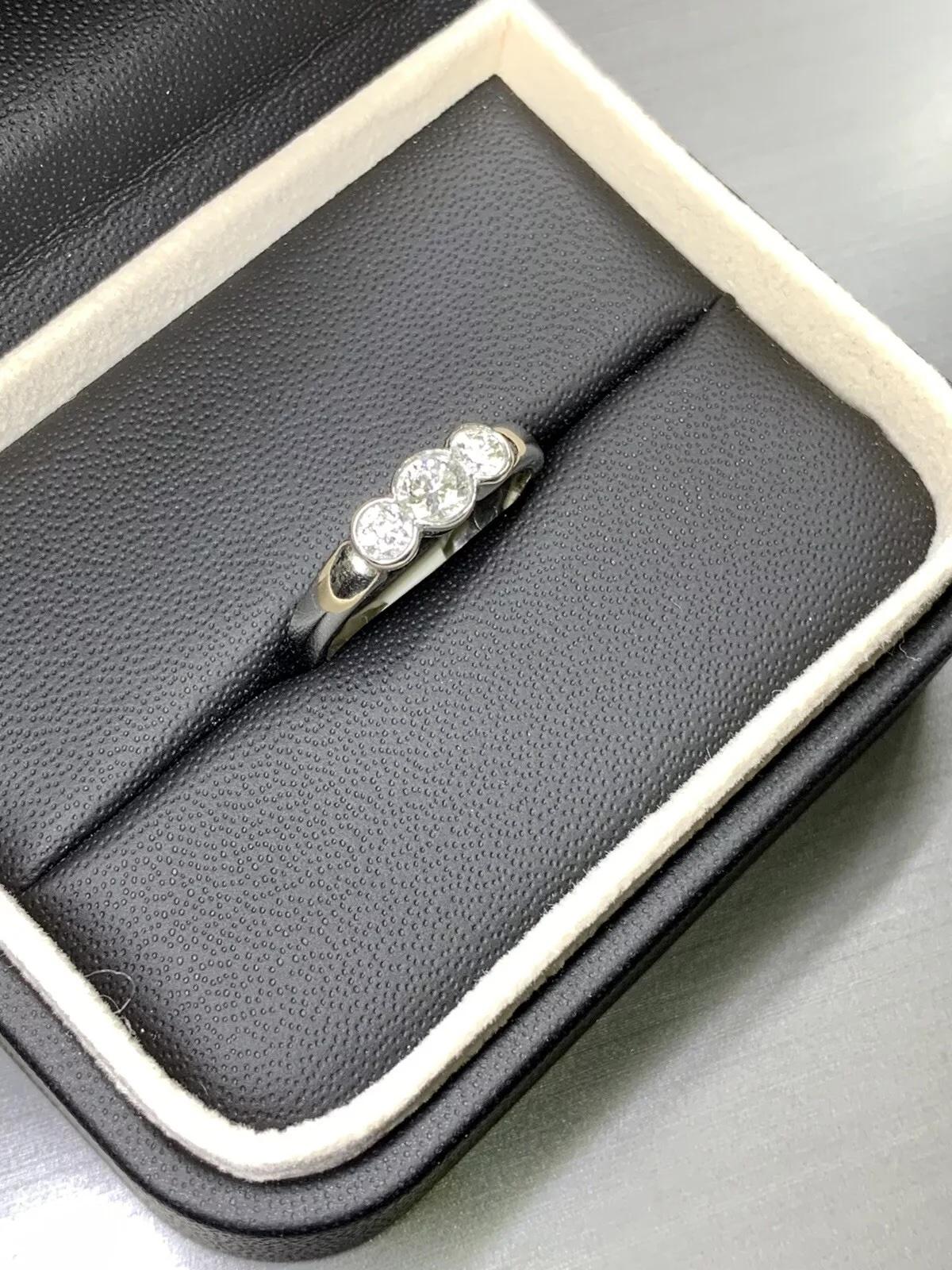 Women's Diamond Chunky trilogy engagement ring in platinum wedding