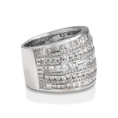 Diamond Cigar Band 18k Custom Ring