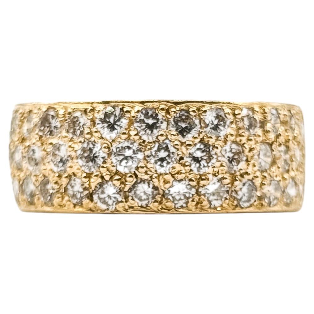 Diamond Cigar Band Ring in 14k Yellow Gold
