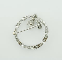 Diamond Circle Brooch in Platinum circa 1950s 2.50 Total Diamond Weight