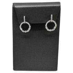 Orecchini a cerchio con diamanti in oro bianco 14 carati - 1,3 carati, nuovi