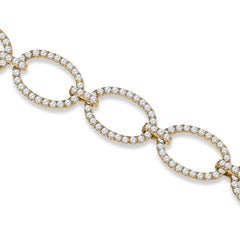 Diamond Circle Linked Bracelet in 18KT Yellow Gold