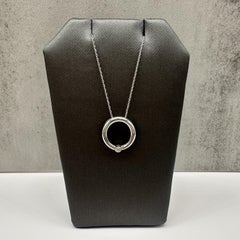 Diamond Circle Necklace 10kt White Gold 0.08ctw Estate 18in