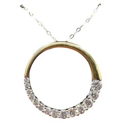Diamond Circle Necklace 14K Yellow Gold 1ctw 18in Pre Loved