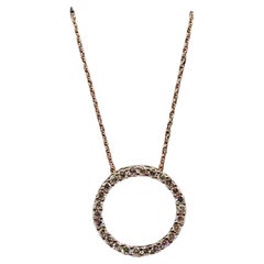 Diamant-Halskette mit Kreis aus 10 Karat Roségold - 0,50 Karat GH SI, verstellbar 18"