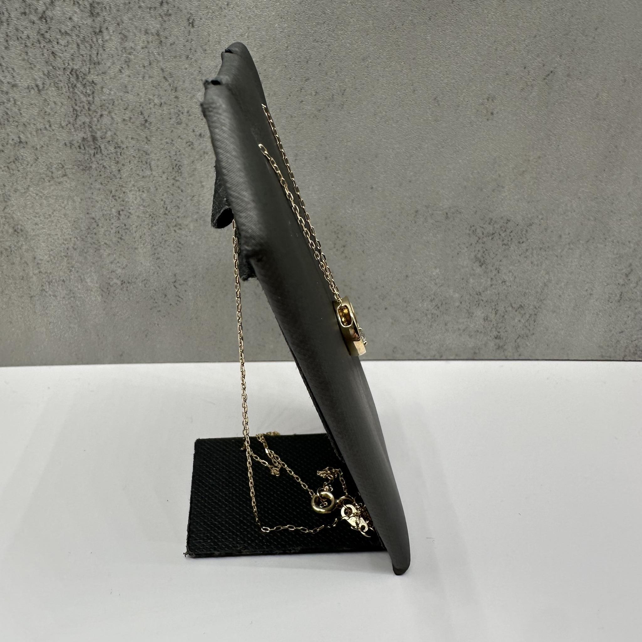 Round Cut Diamond Circle Necklace in 10kt Yellow Gold – 0.10ctw, 16–18in, New For Sale